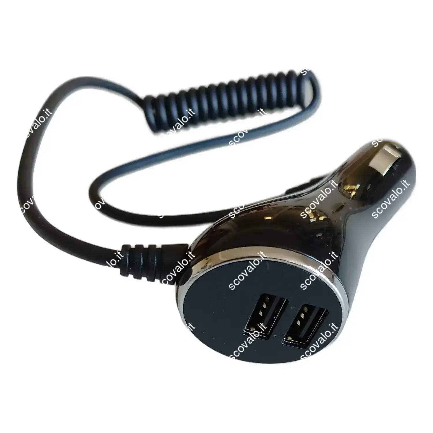 immagine caricabatteria auto micro-usb due porte usb incorporate allungabile