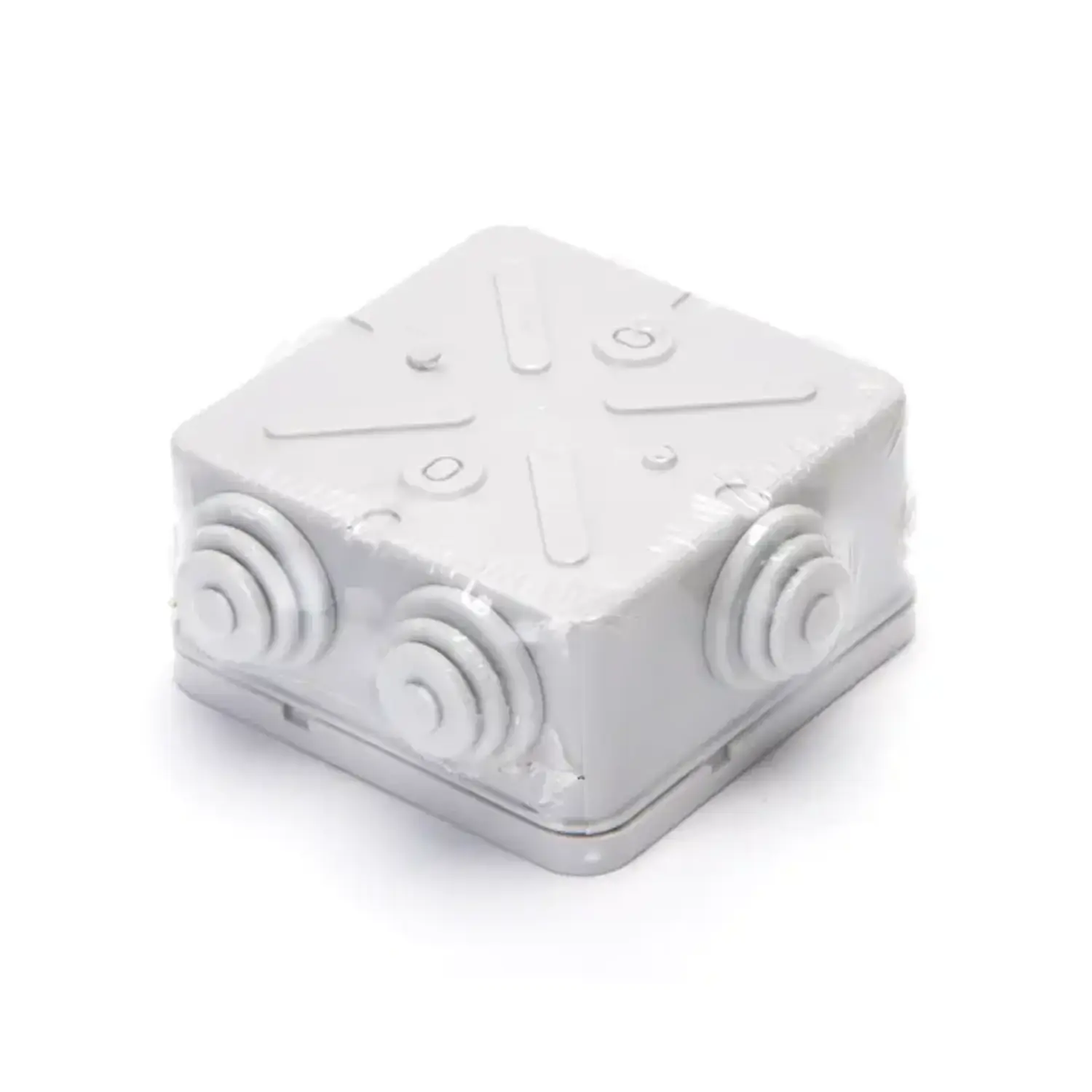 immagine cassetta derivazione esterno pressacavo impianto elettrico 80x80x40mm quadrato