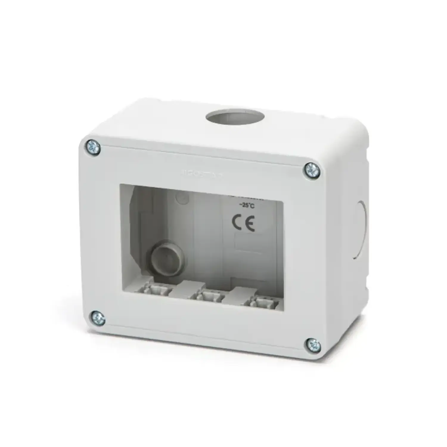 immagine cassetta elettrica portafrutti compatibile vimar plana da parete 3 fori
