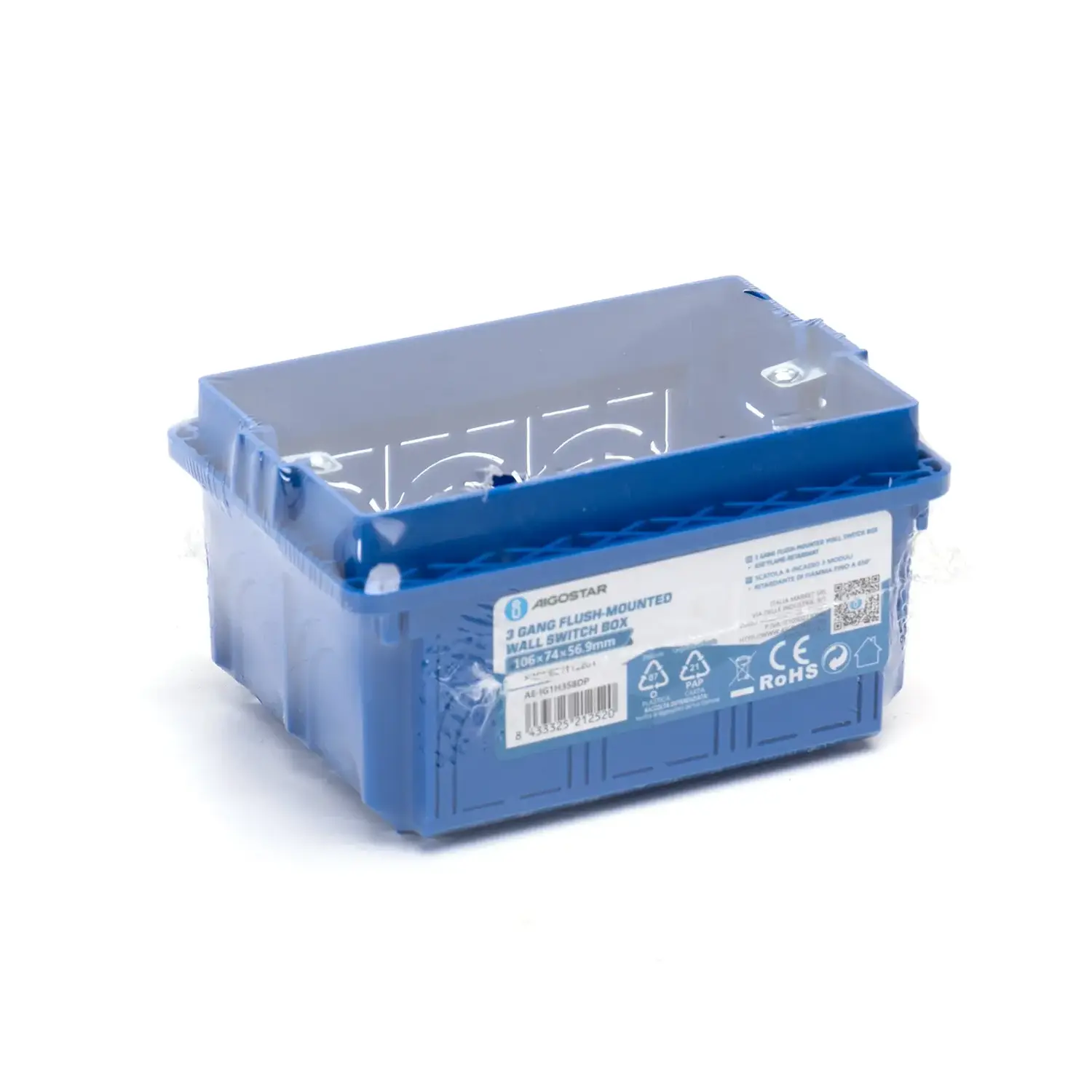 immagine cassetta portafrutti elettrica da incasso 503 3 fori