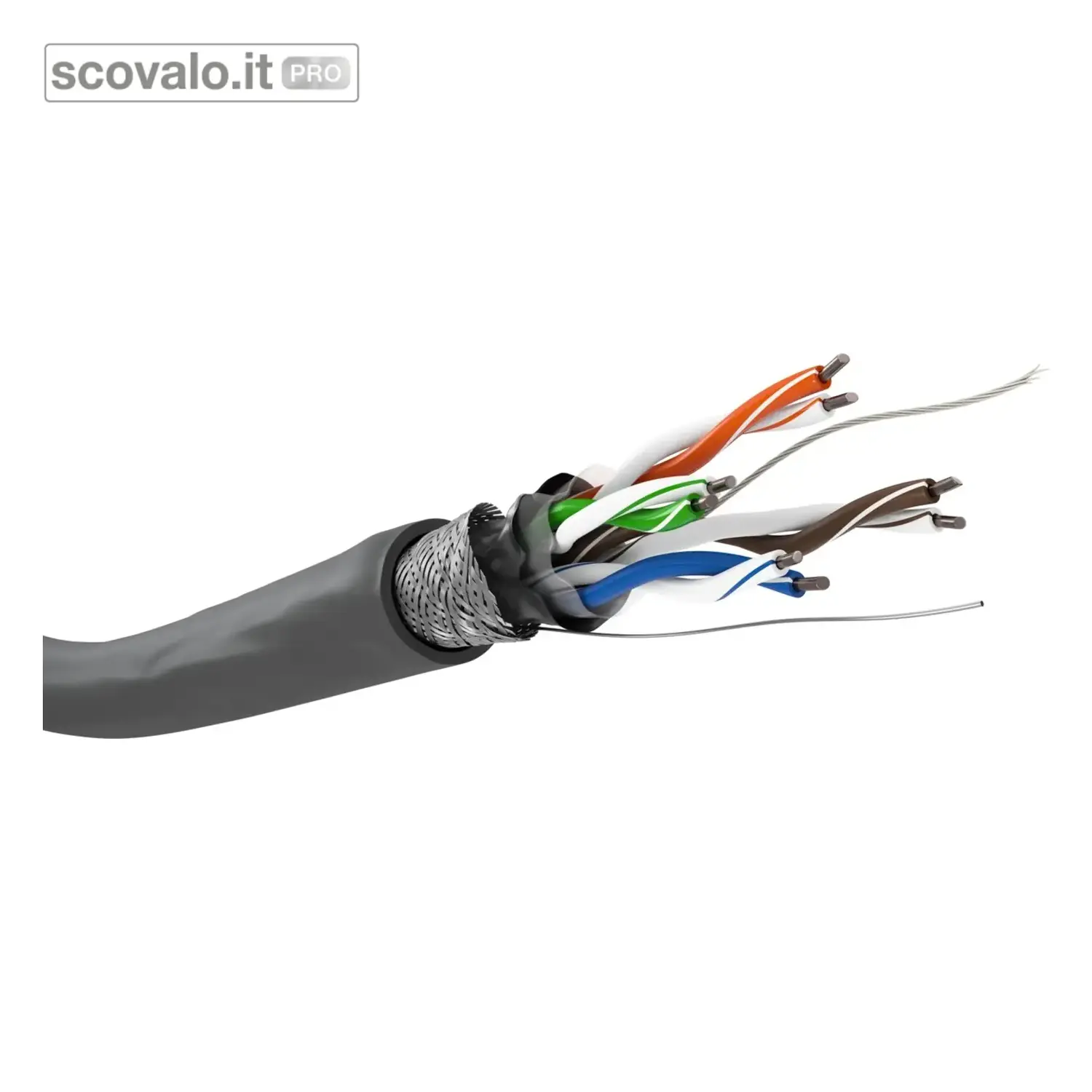 immagine del prodotto Cavo di rete CAT 5e SF/UTP 100mt grigio CCA 24 AWG 100MHz 1Gbit/s
