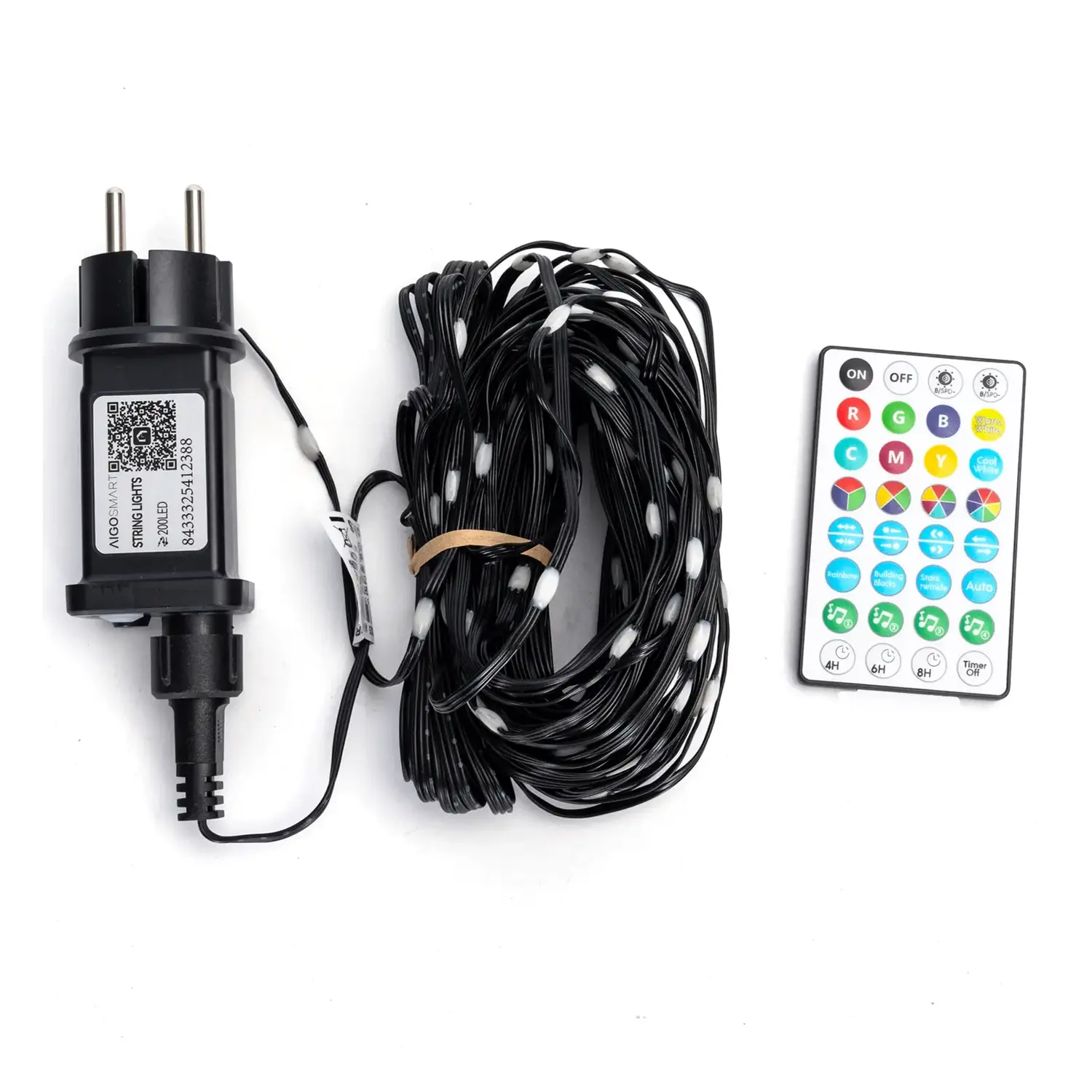 immagine Catena luminosa a basso voltaggio Bluetooth, cavo in PVC, RGBIC 20m