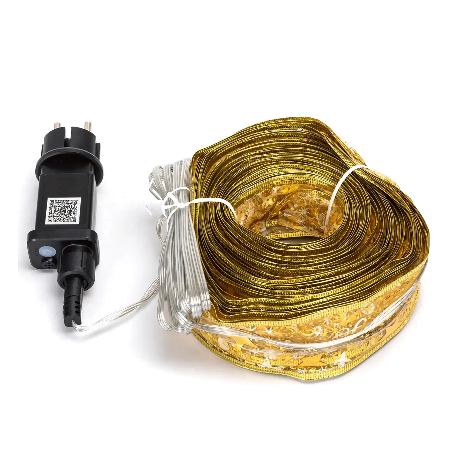 immagine Catena luminosa a basso voltaggio Bluetooth, nastro dorato, RGBIC 10m