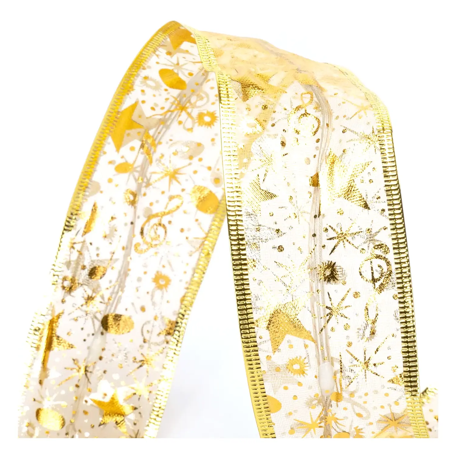 immagine Catena luminosa a basso voltaggio Bluetooth, nastro dorato, RGBIC 10m