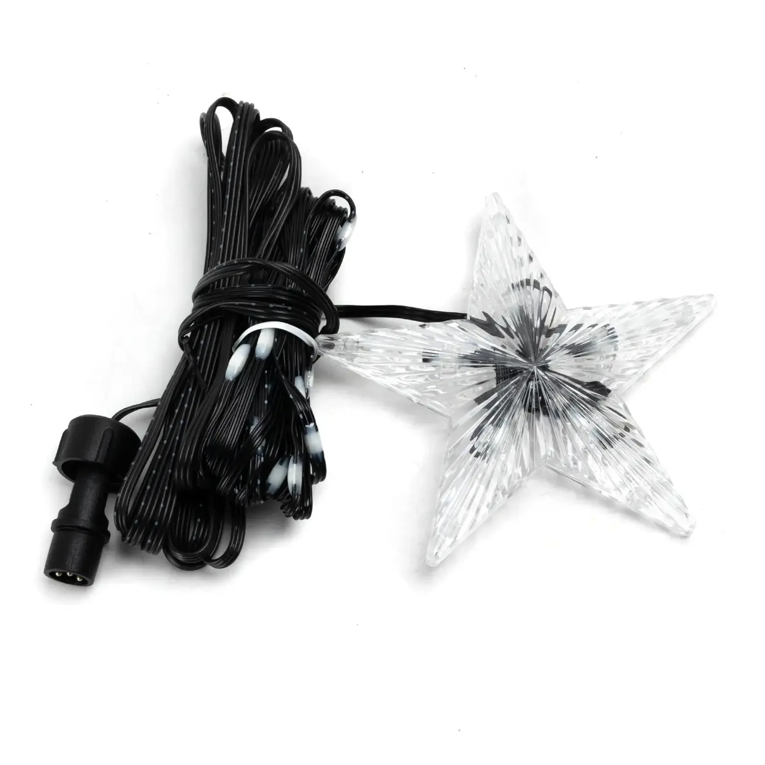 immagine Catena luminosa a basso voltaggio Bluetooth per albero di Natale con puntale a stella RGBIC 5m