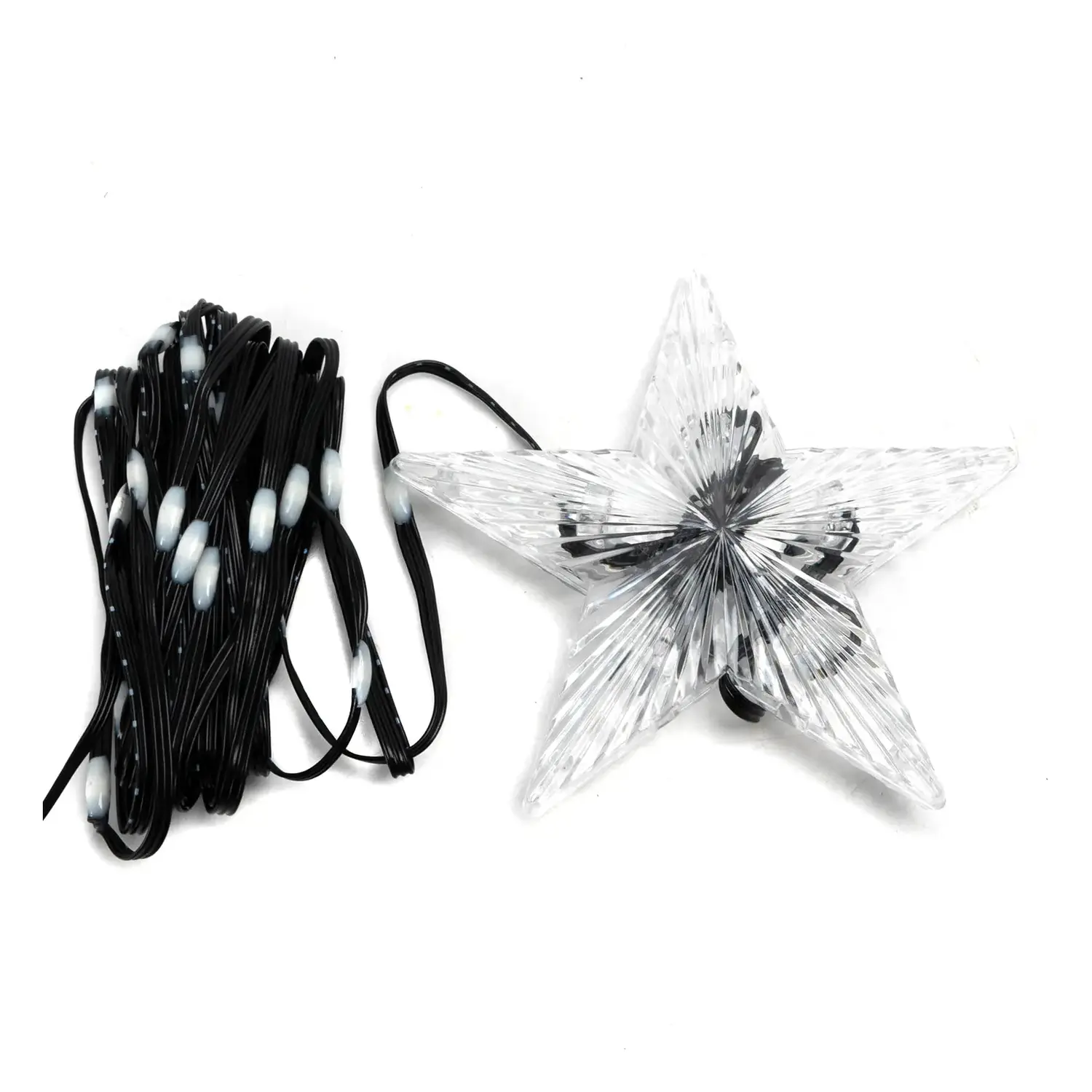 immagine Catena luminosa a basso voltaggio Bluetooth per albero di Natale con puntale a stella RGBIC 5m