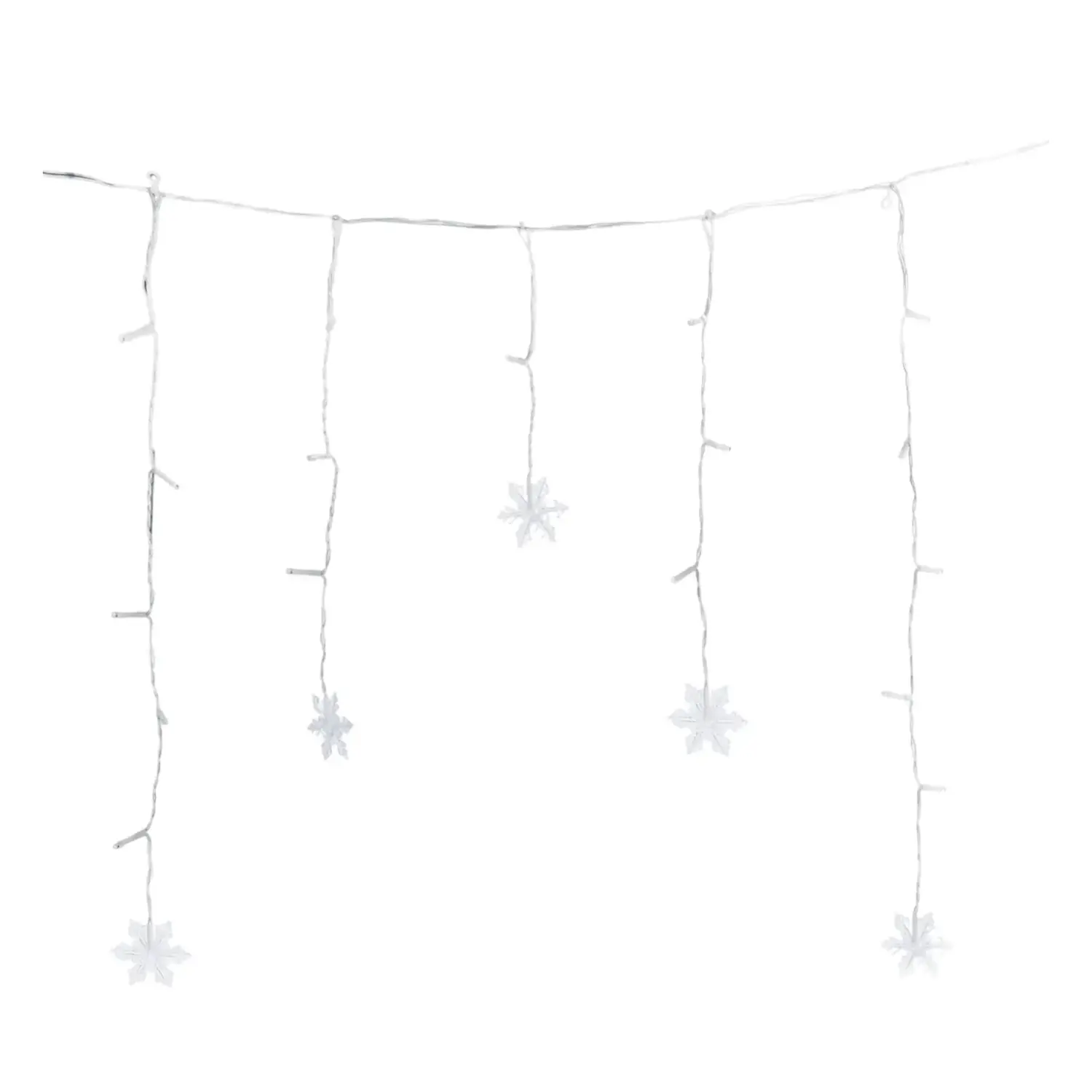 immagine Catena luminosa a basso voltaggio per tende a V invertita, luci a testa piatta e stelline, RGBY, 1.5*1.2m 11 strisce IP44, Interno&Esterno