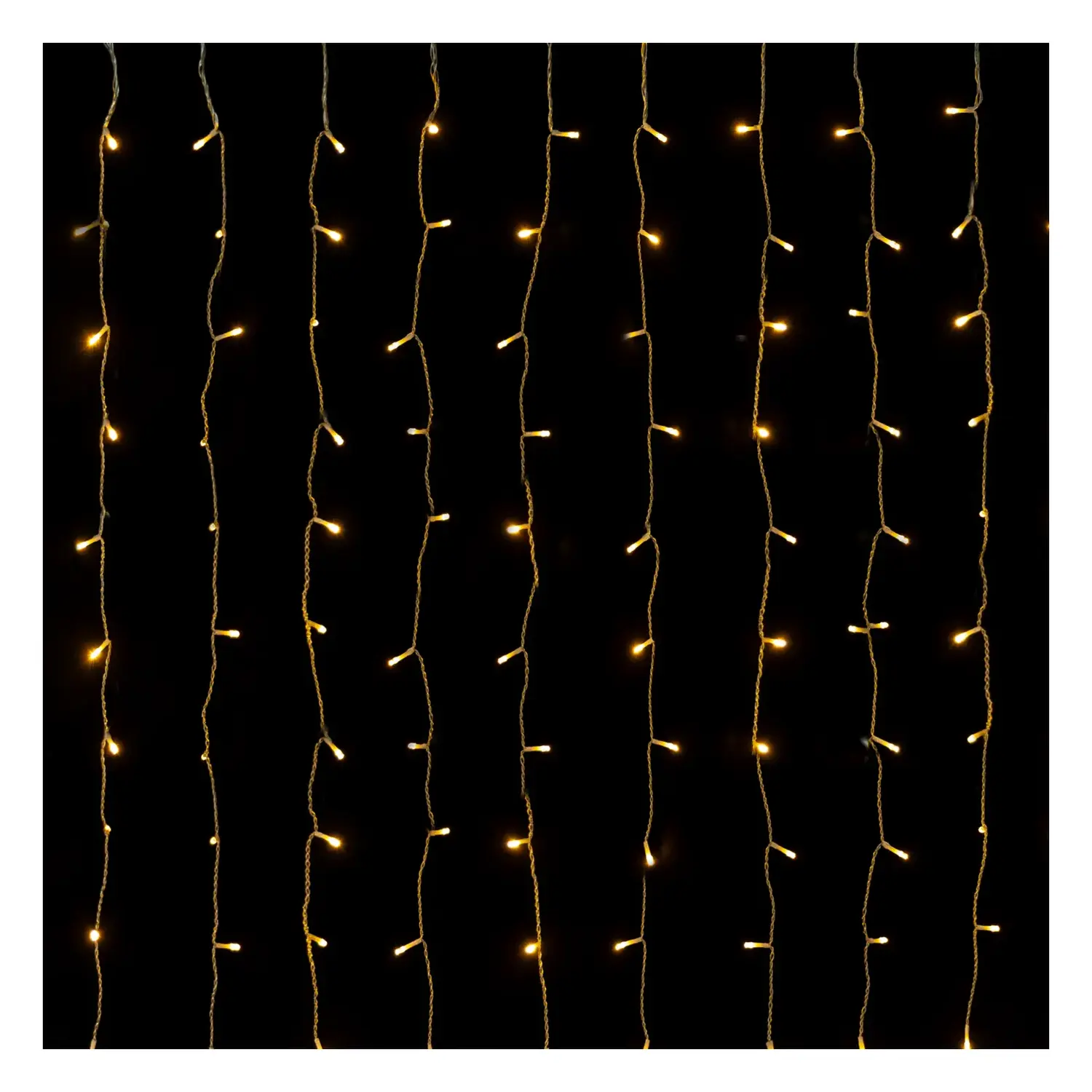 immagine del prodotto Catena luminosa a basso voltaggio per tende, luci a testa piatta, bianco caldo, 0.9*1.8m 10 strisce IP44, Interno&Esterno