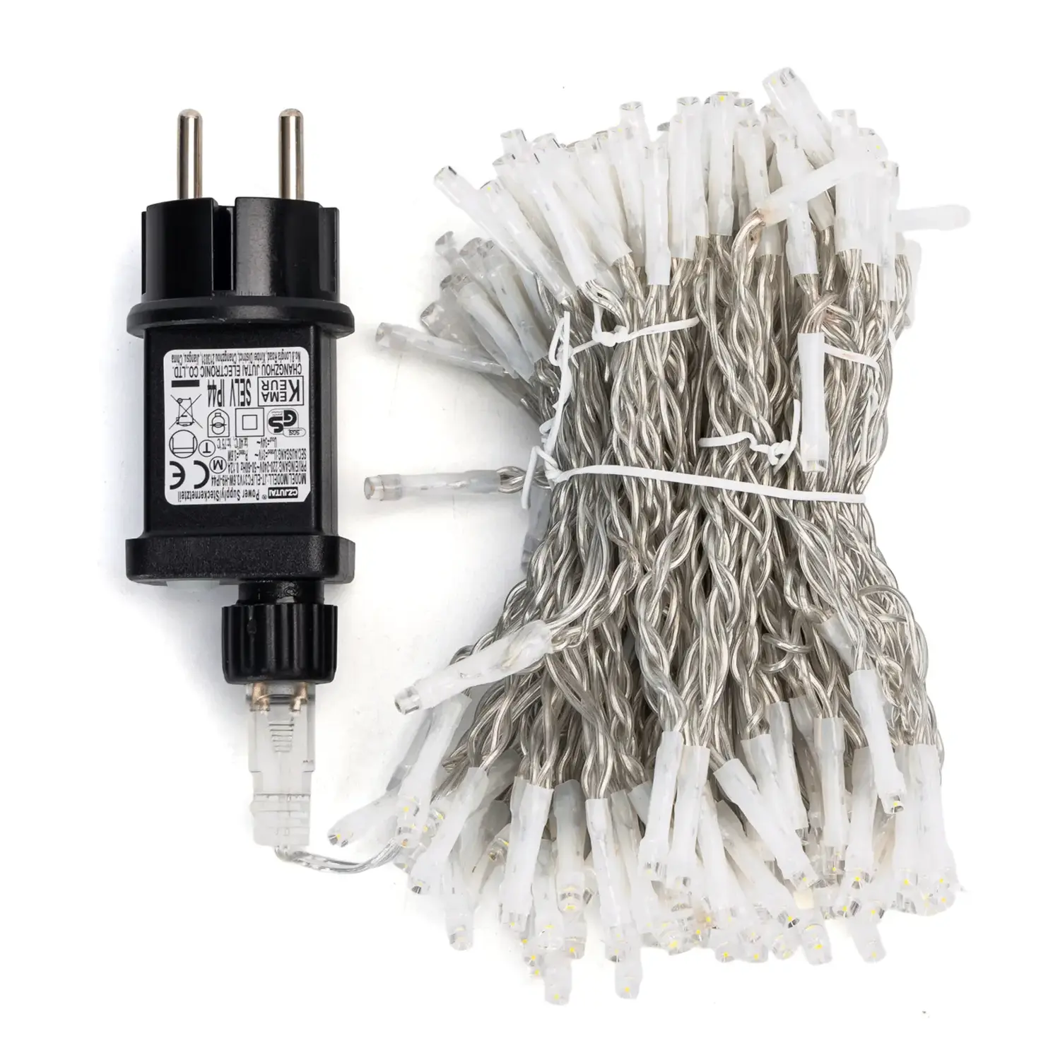 immagine Catena luminosa a basso voltaggio per tende, luci a testa piatta, bianco caldo, 0.9*1.8m 10 strisce IP44, Interno&Esterno