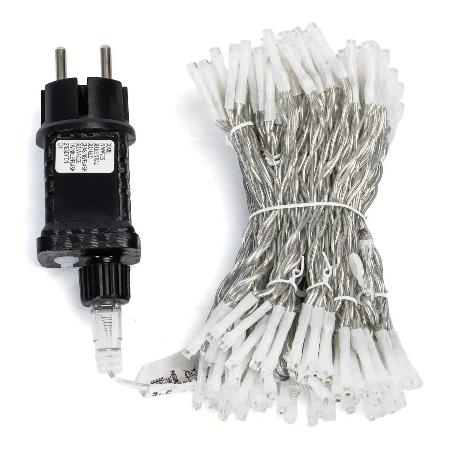 immagine Catena luminosa a basso voltaggio per tende, luci a testa piatta, bianco caldo, 1.2*1.2m 13 strisce IP44, Interno&Esterno