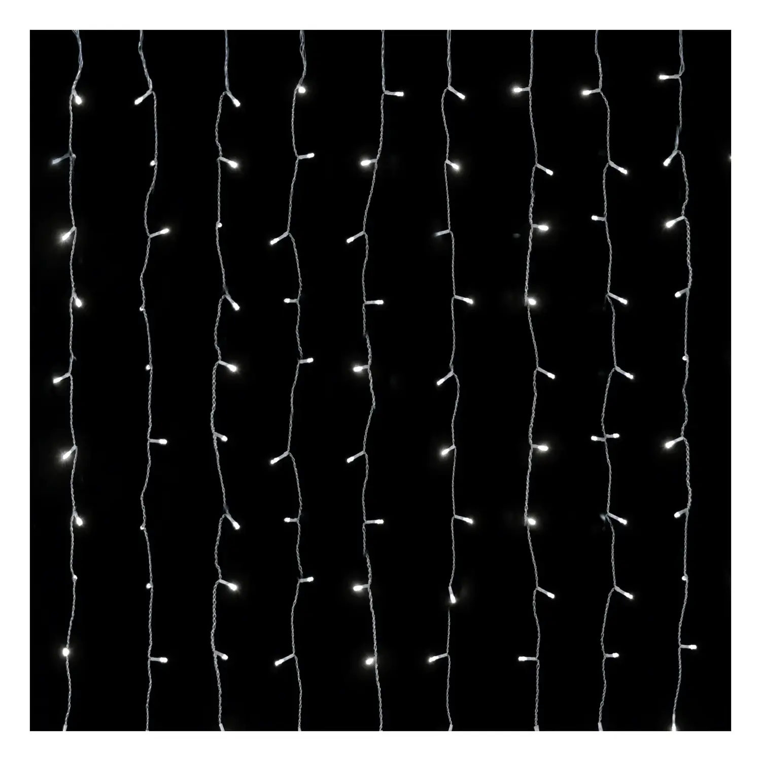 immagine del prodotto Catena luminosa a basso voltaggio per tende, luci a testa piatta, bianco freddo, 1.2*1.8m 13 strisce IP44, Interno&Esterno