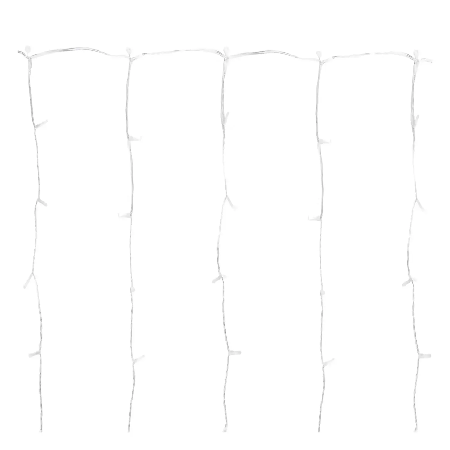 immagine Catena luminosa a basso voltaggio per tende, luci a testa piatta, bianco freddo, 1.2*1.8m 13 strisce IP44, Interno&Esterno