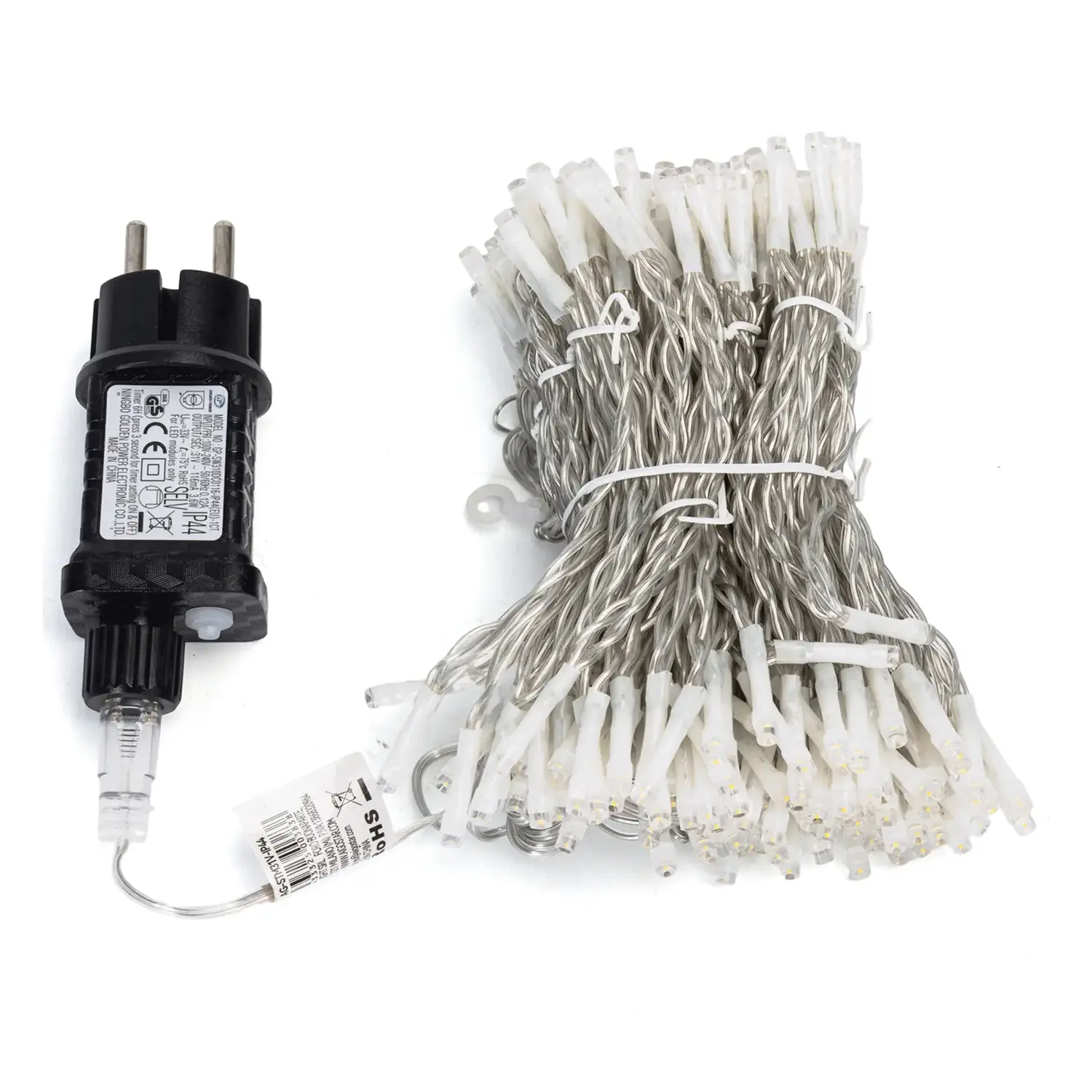 immagine Catena luminosa a basso voltaggio per tende, luci a testa piatta, bianco freddo, 1.2*1.8m 13 strisce IP44, Interno&Esterno