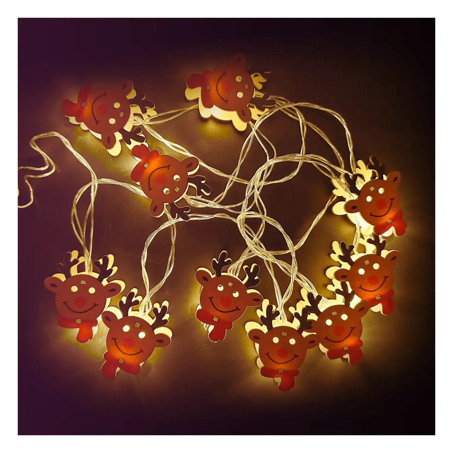 immagine del prodotto Catena luminosa a batteria 3AA con luci a renna, luce calda, 3m ,IP20 Interno