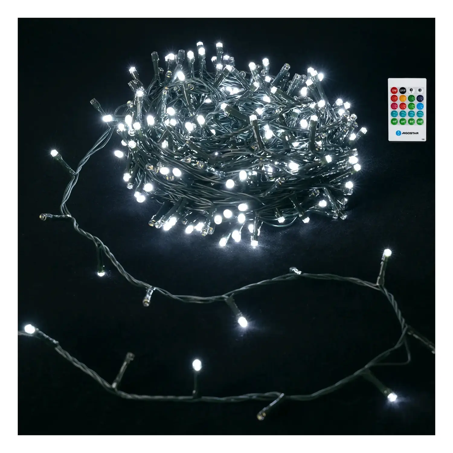 immagine del prodotto Catena luminosa a batteria 3AA con sensore musicale, luce fredda, 2M IP44, Interno&Esterno