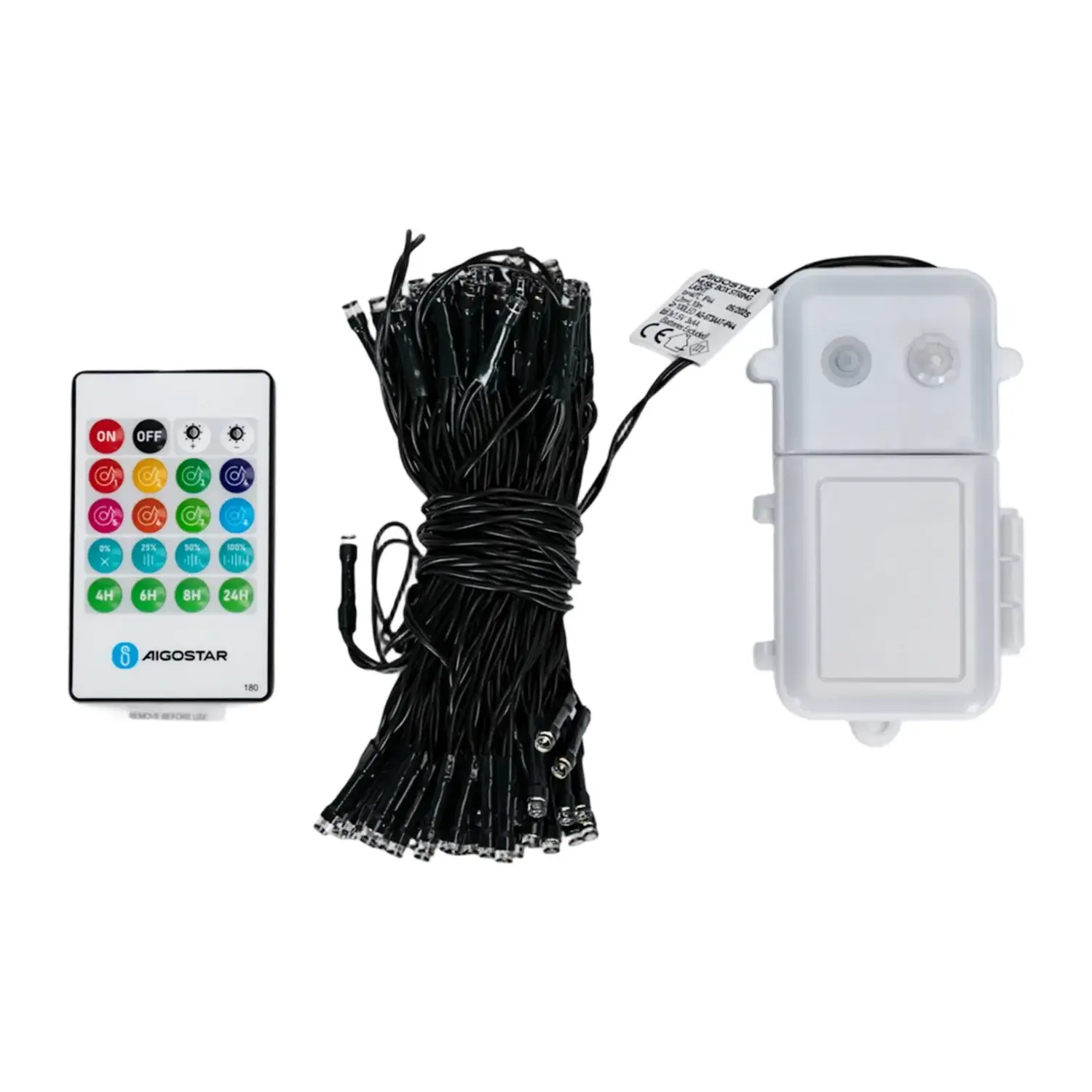 immagine Catena luminosa a batteria 3AA con sensore musicale, luce fredda, 2M IP44, Interno&Esterno