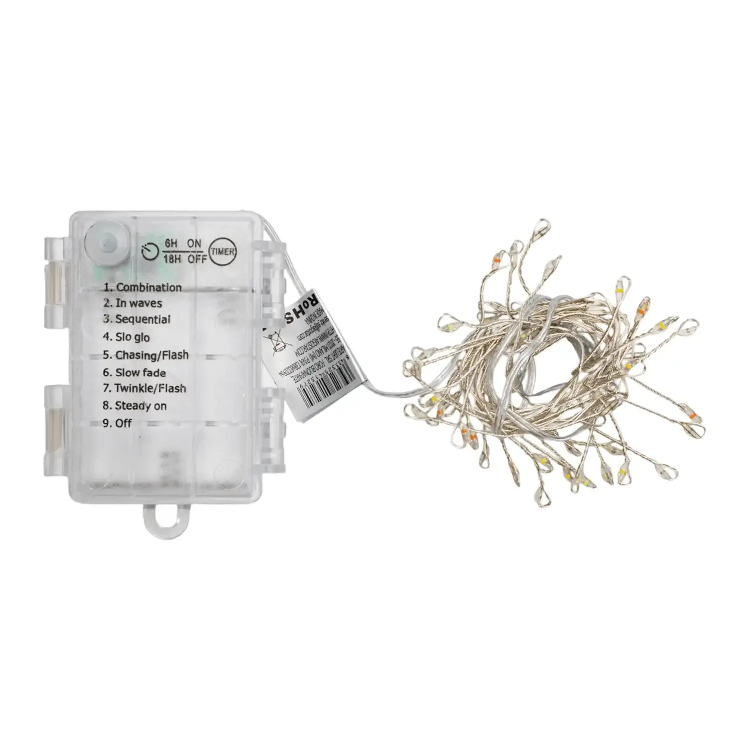 immagine Catena luminosa a batteria 3AA, luci a petardo, cavo in rame, RGBY 1.5m IP44, Interno&Esterno