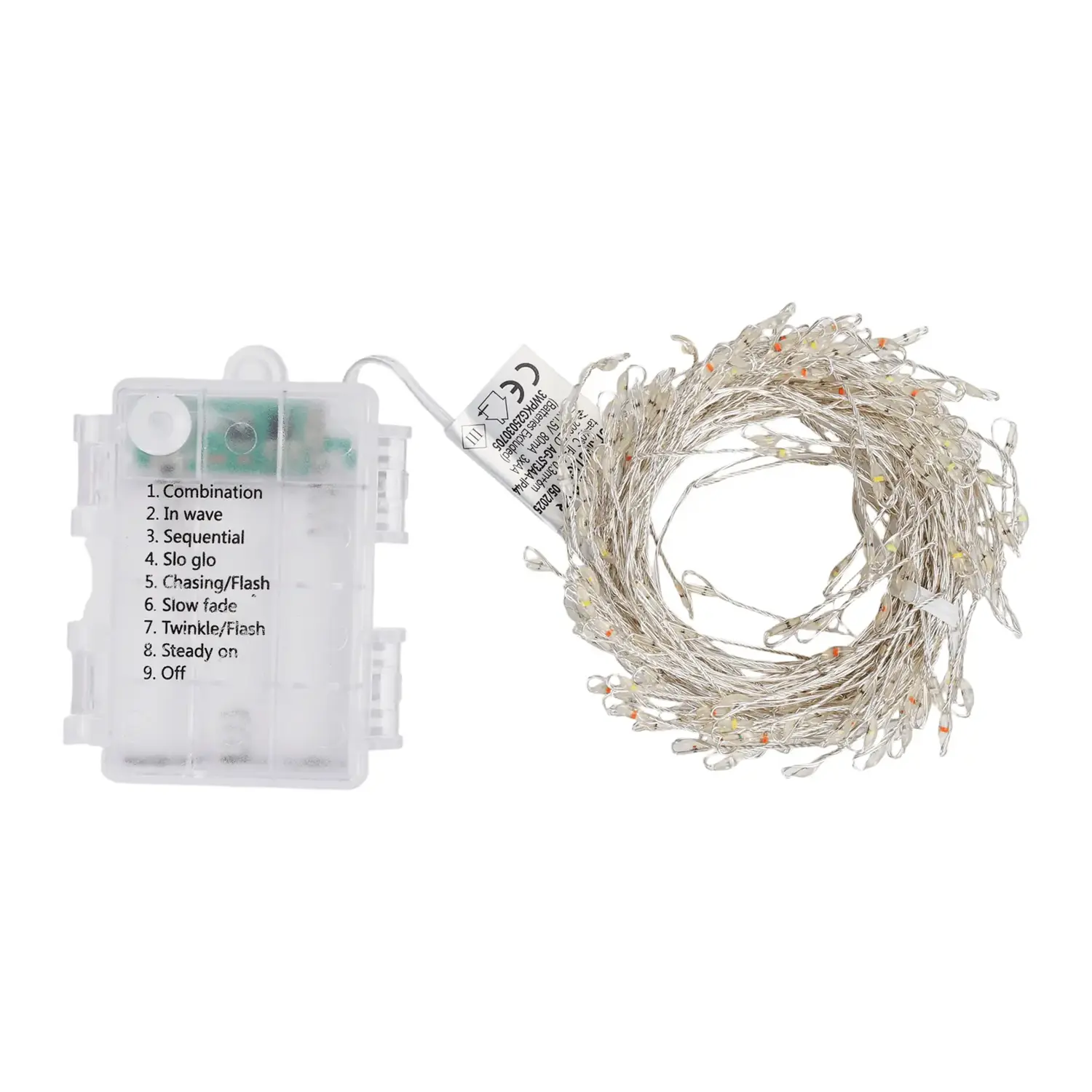 immagine Catena luminosa a batteria 3AA, luci a petardo, cavo in rame, RGBY 6m IP44, Interno&Esterno