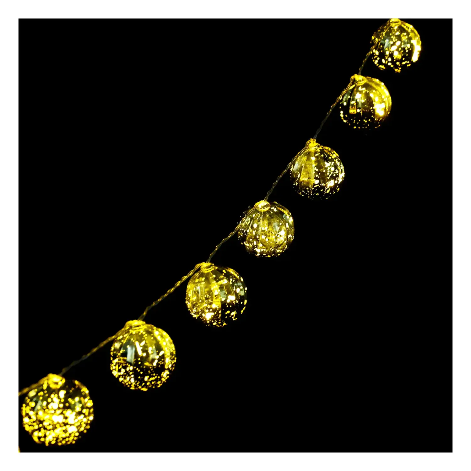 immagine del prodotto Catena luminosa a batteria 3AA, palline di Natale dorate, bianco caldo 2m IP44, Interno&Esterno