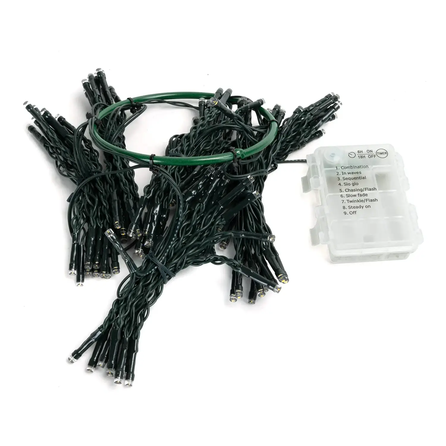 immagine Catena luminosa a batteria 3AA per albero di Natale, bianco caldo 1.2m IP44, Interno&Esterno