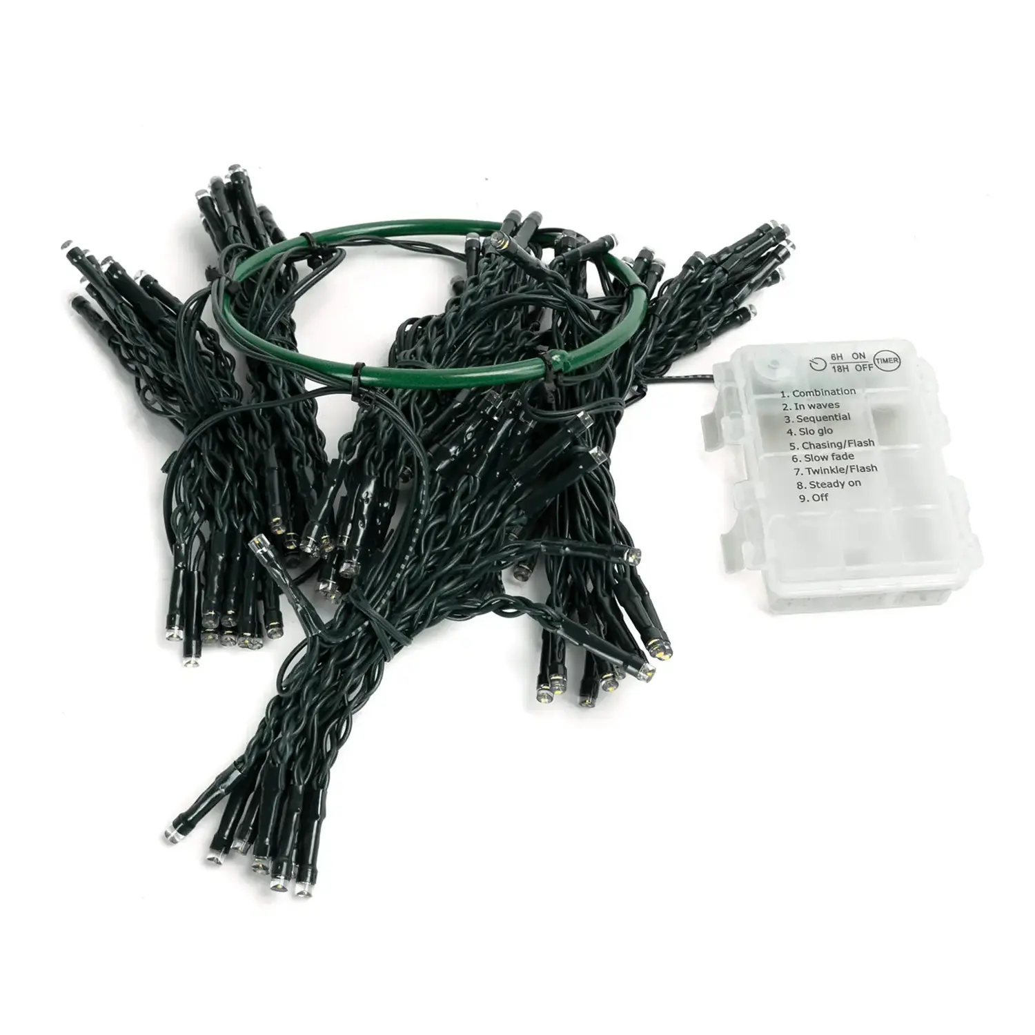 immagine Catena luminosa a batteria 3AA per albero di Natale, bianco caldo 1.8m IP44, Interno&Esterno