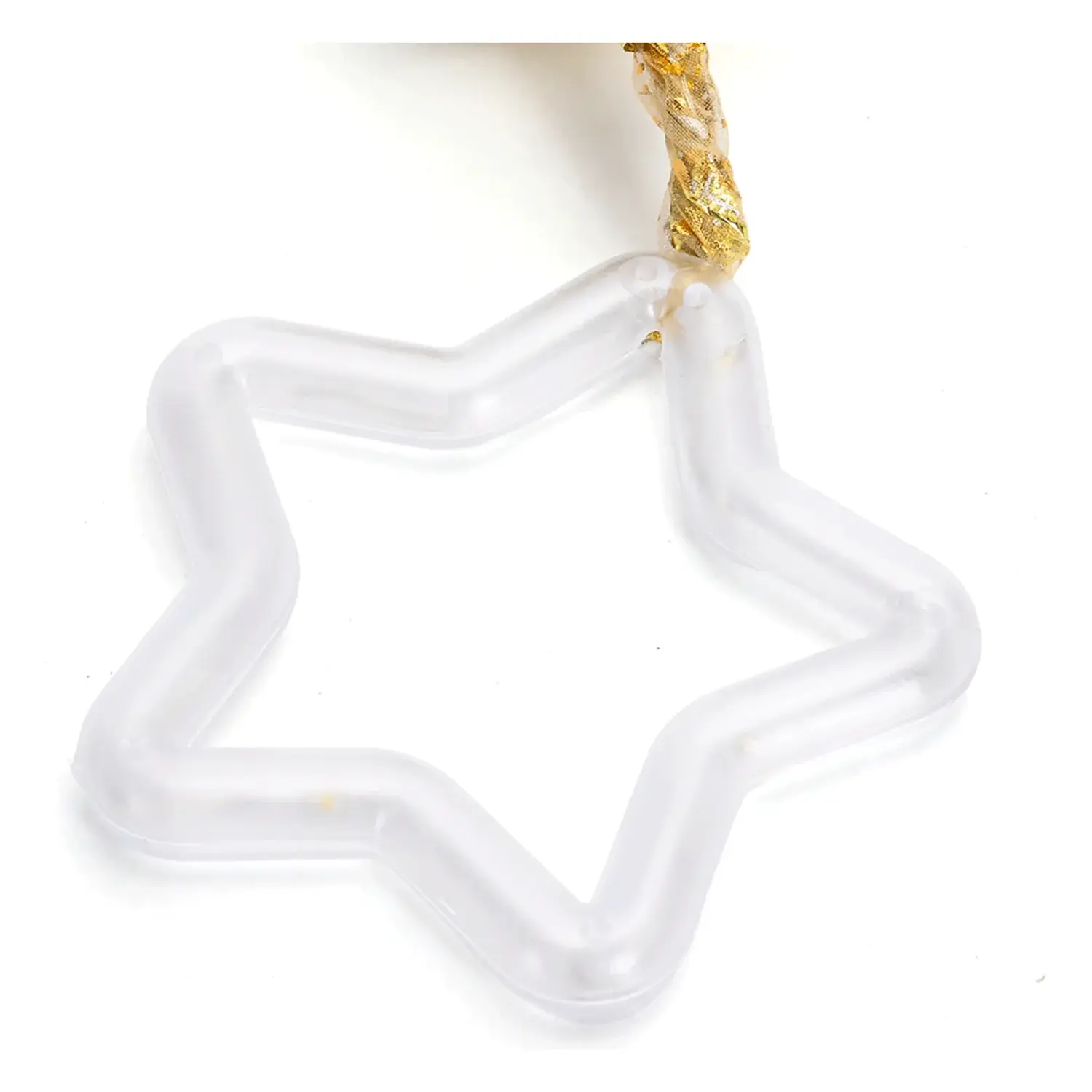 immagine Catena luminosa a batteria 3AA per albero di Natale, nastro dorato con puntale a stella, bianco caldo 10m IP44, Interno&Esterno