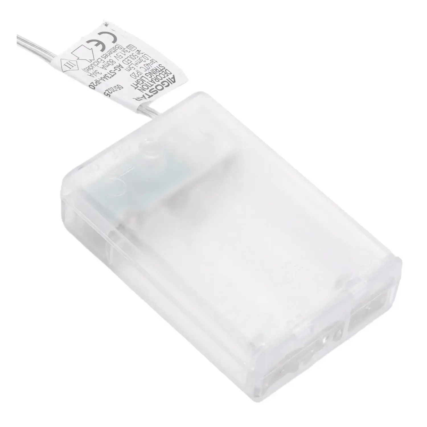 immagine Catena luminosa a batteria 3AA per albero di Natale, nastro dorato con puntale a stella, bianco caldo 5m IP44, Interno&Esterno