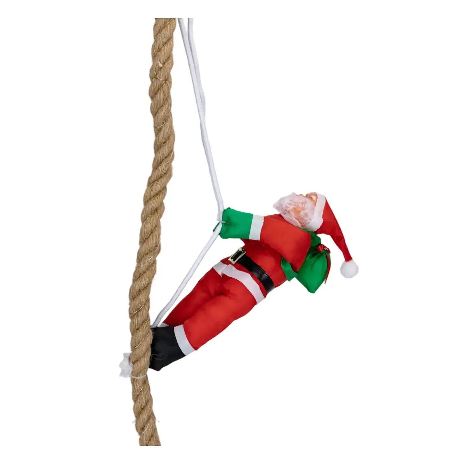 immagine Catena luminosa a batteria 4AA, Babbo Natale con corda, bianco caldo IP44, Interno&Esterno