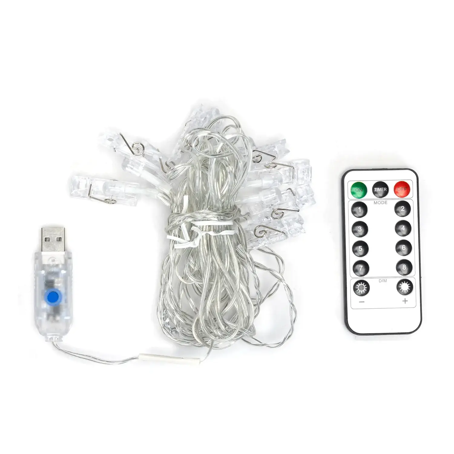 immagine Catena luminosa con mollette L2m-Luce calda-10LED-IP20