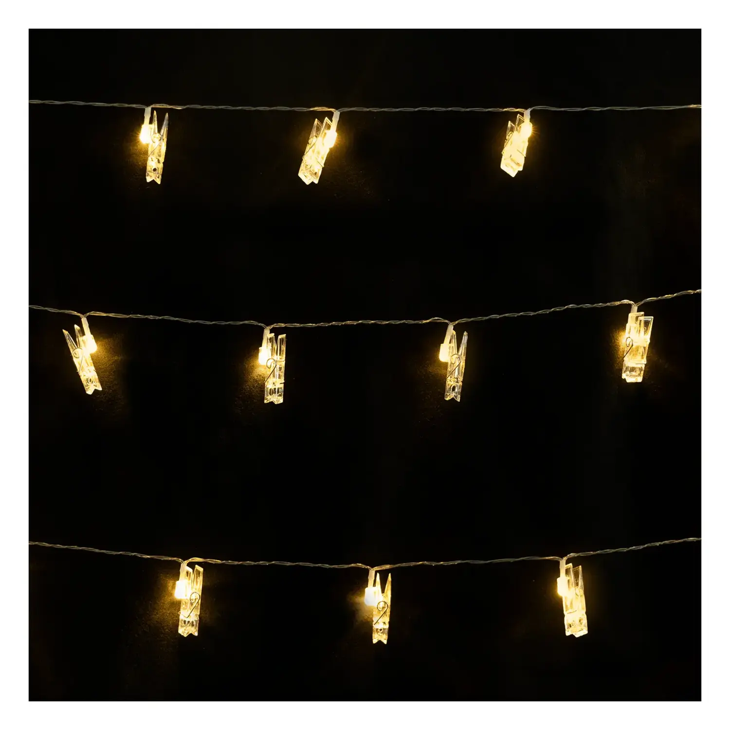 immagine Catena luminosa con mollette L6m-Luce calda-40LED-IP20