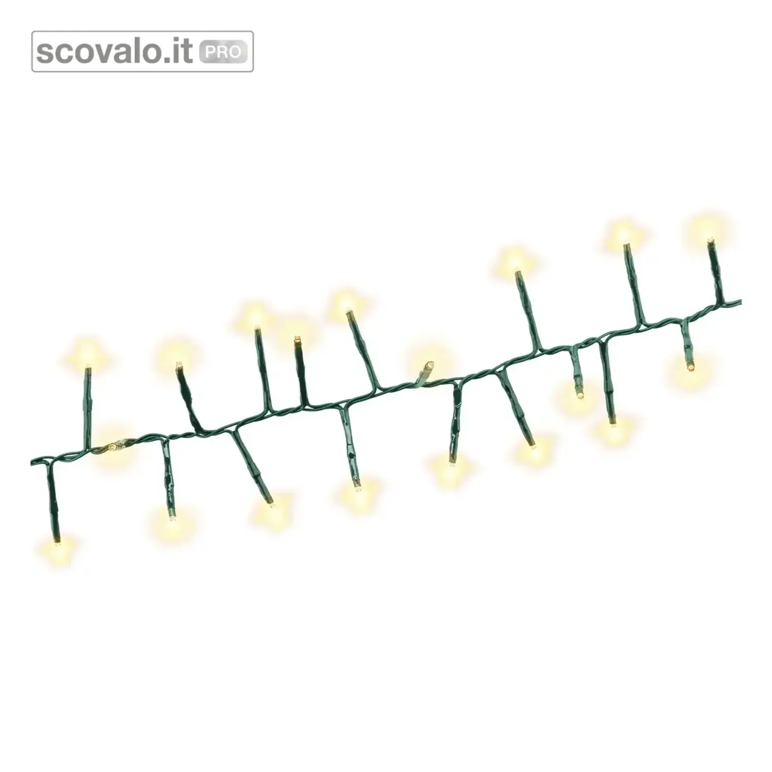 immagine del prodotto Catena Luminosa Natale Bianco Caldo 8m 8 Funzioni IP44 11m Totale
