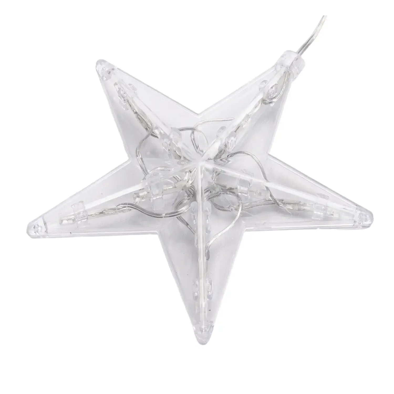 immagine Catene luminose a basso voltaggio,Tenda trapezoidale con parte superiore piatta e pendente a stella luminosa,bianco caldo, 1.2*1m, 7 strisce IP44, Interno&Esterno