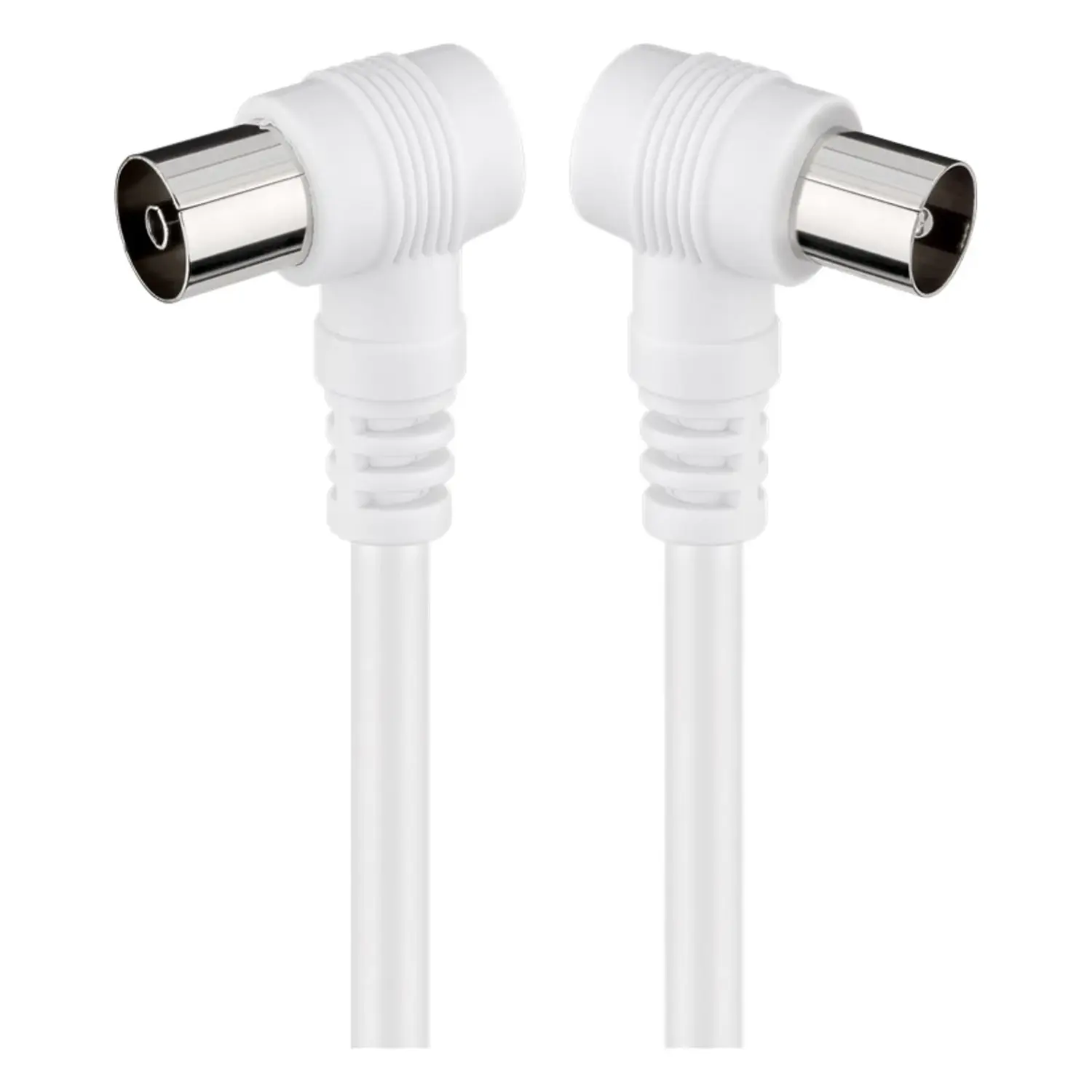 immagine del prodotto cavetto antenna tv piatto maschio femmina salvaspazio bianco 1,5 mt