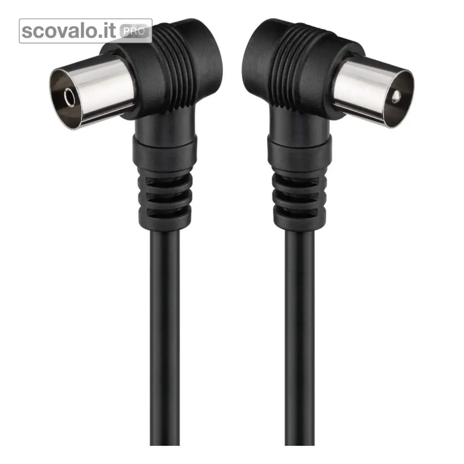 immagine del prodotto Cavo Antenna TV Piatto 90° 1,5mt Coassiale 75 Ohm Schermato Doppio 9.5mm