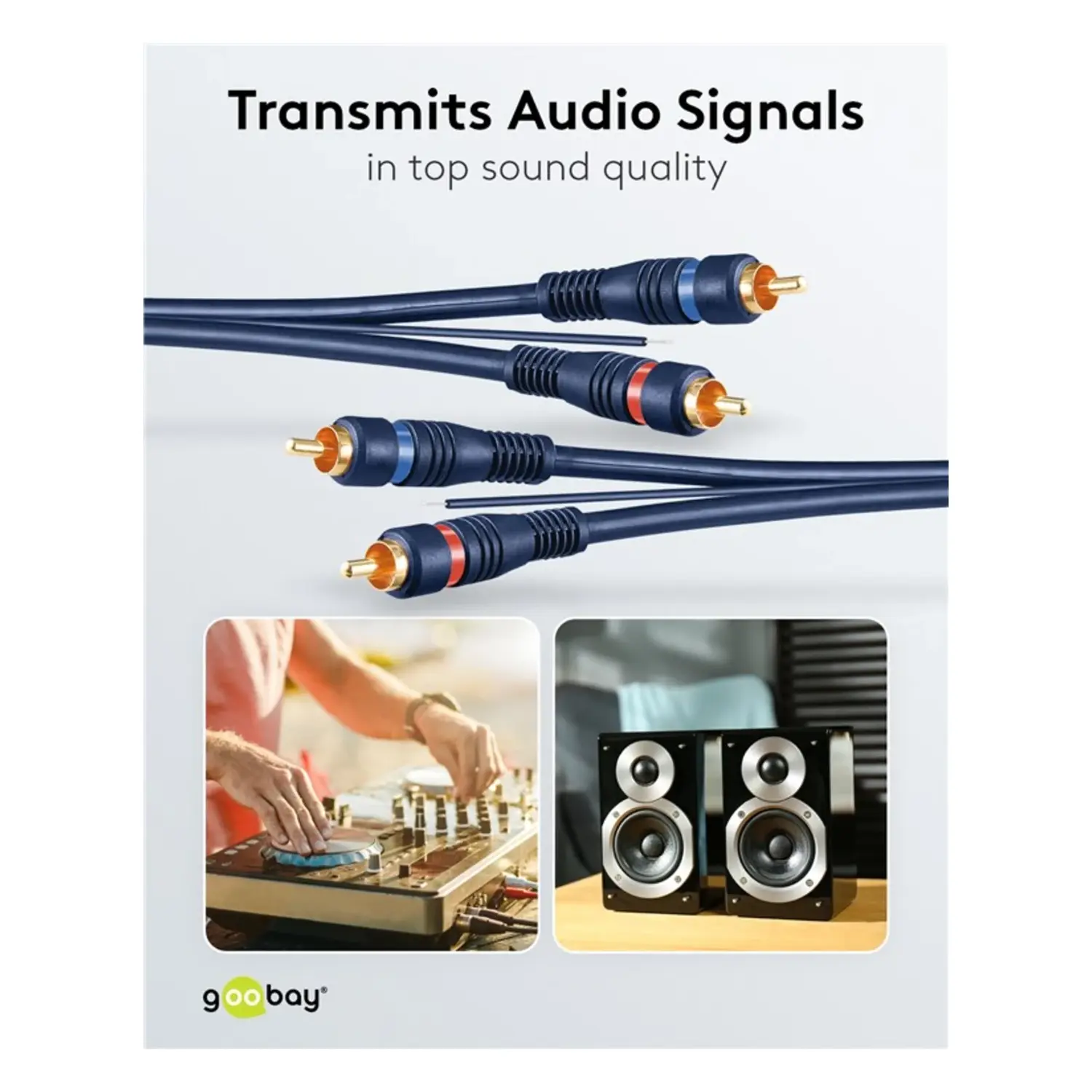 immagine Cavetto Auto Hi-Fi Stereo RCA Dorato Blu 5m, Schermato, Comando Remoto