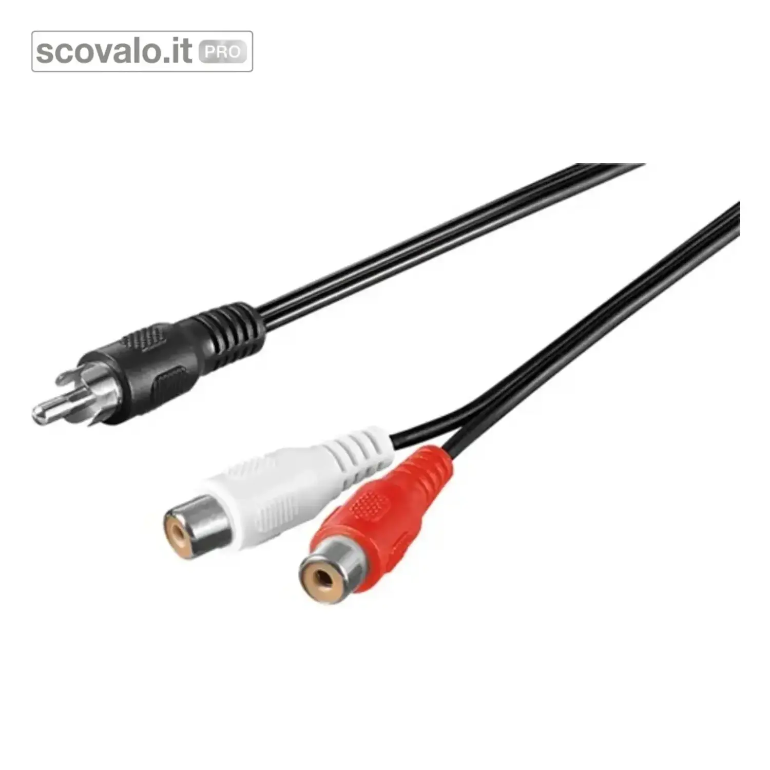 immagine del prodotto Cavo Adattatore Audio RCA Y 1 Spina a 2 Presa RCA 1,5mt Bianco Rosso