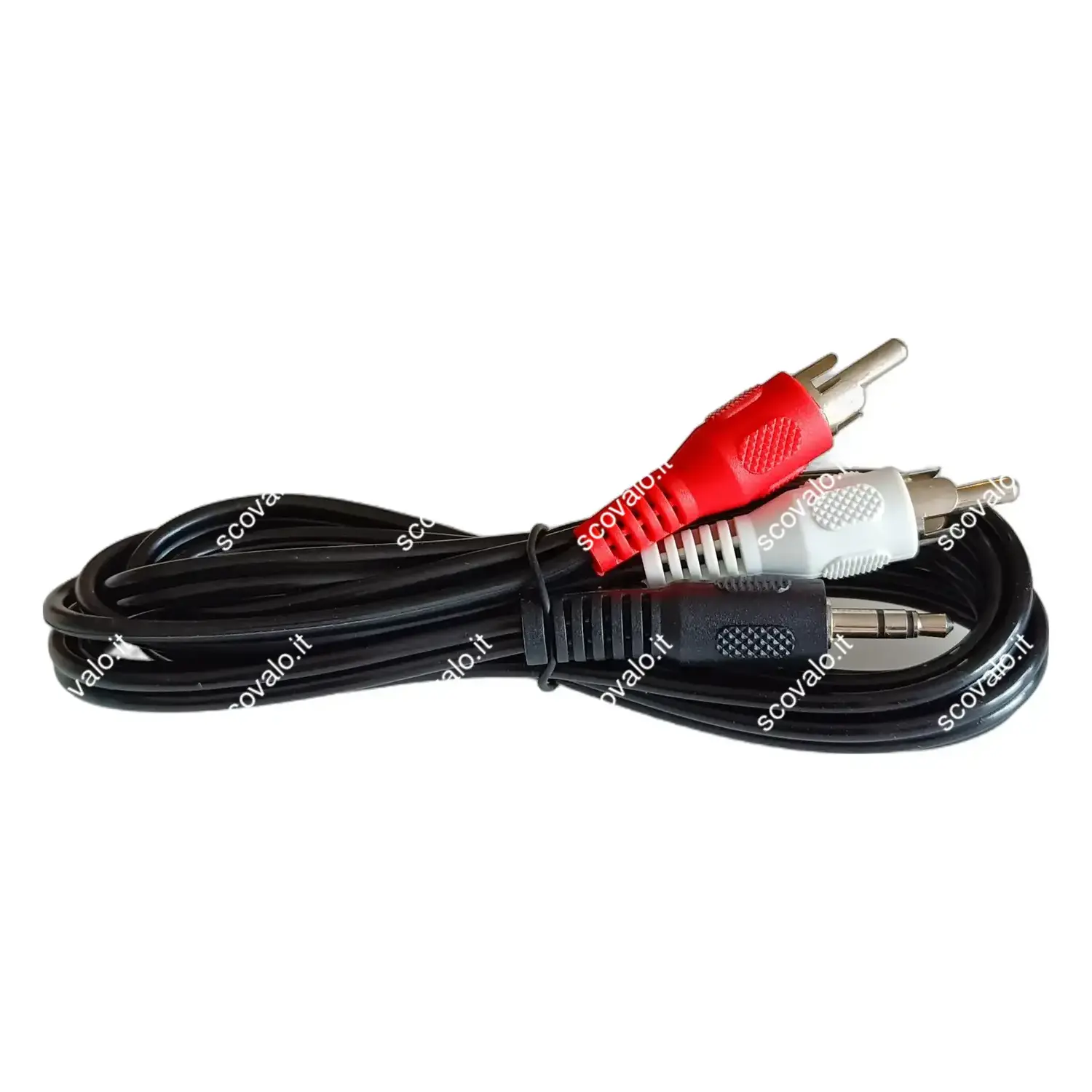 immagine cavo adattatore audio jack stereo 3,5 mm a 2 x rca aux 1,5 mt