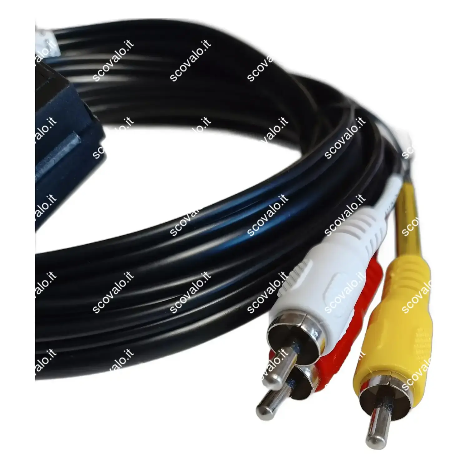 immagine cavo adattatore da scart a video audio composito rca in-out 2 mt