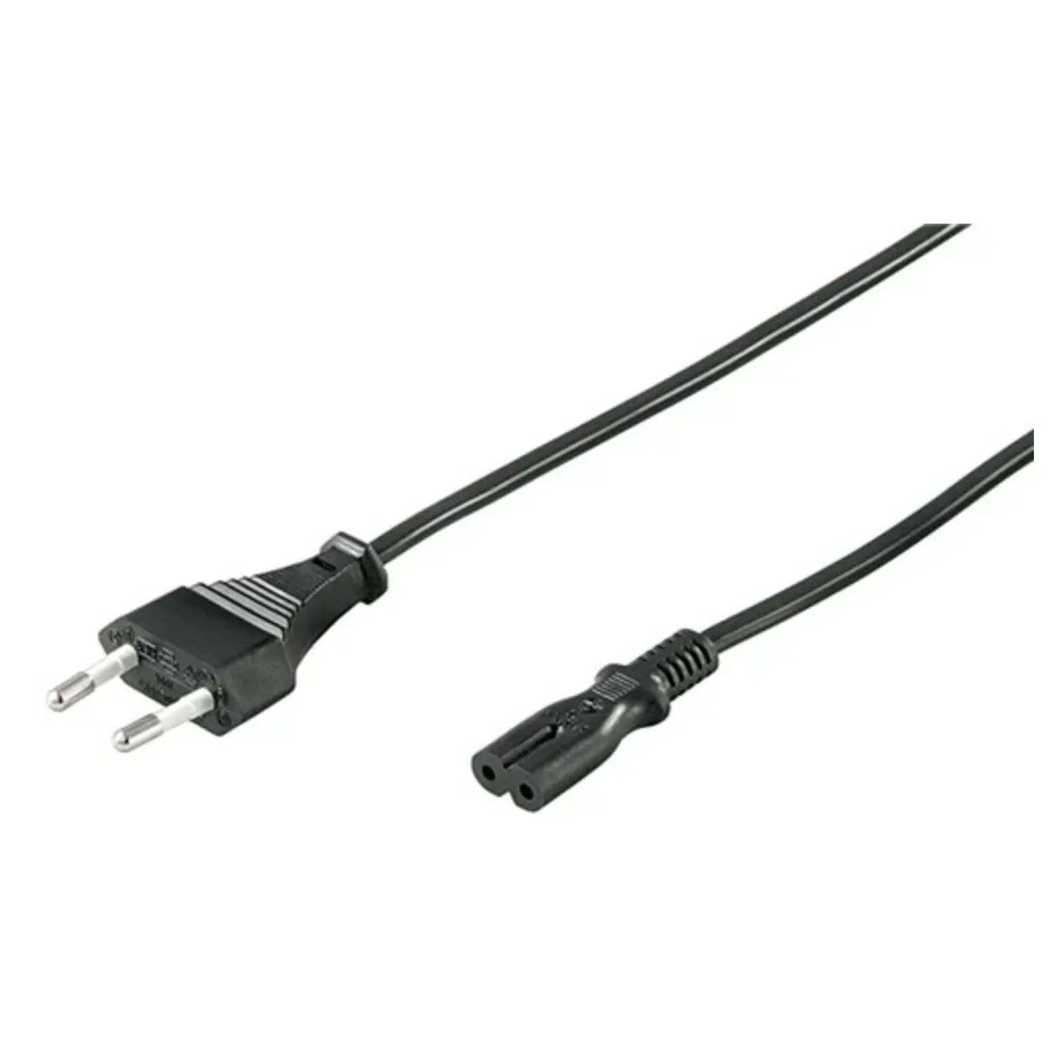 immagine cavo di alimentazione euro plug 2 solchi kema C7 videoregistratore nero 1,5 mt