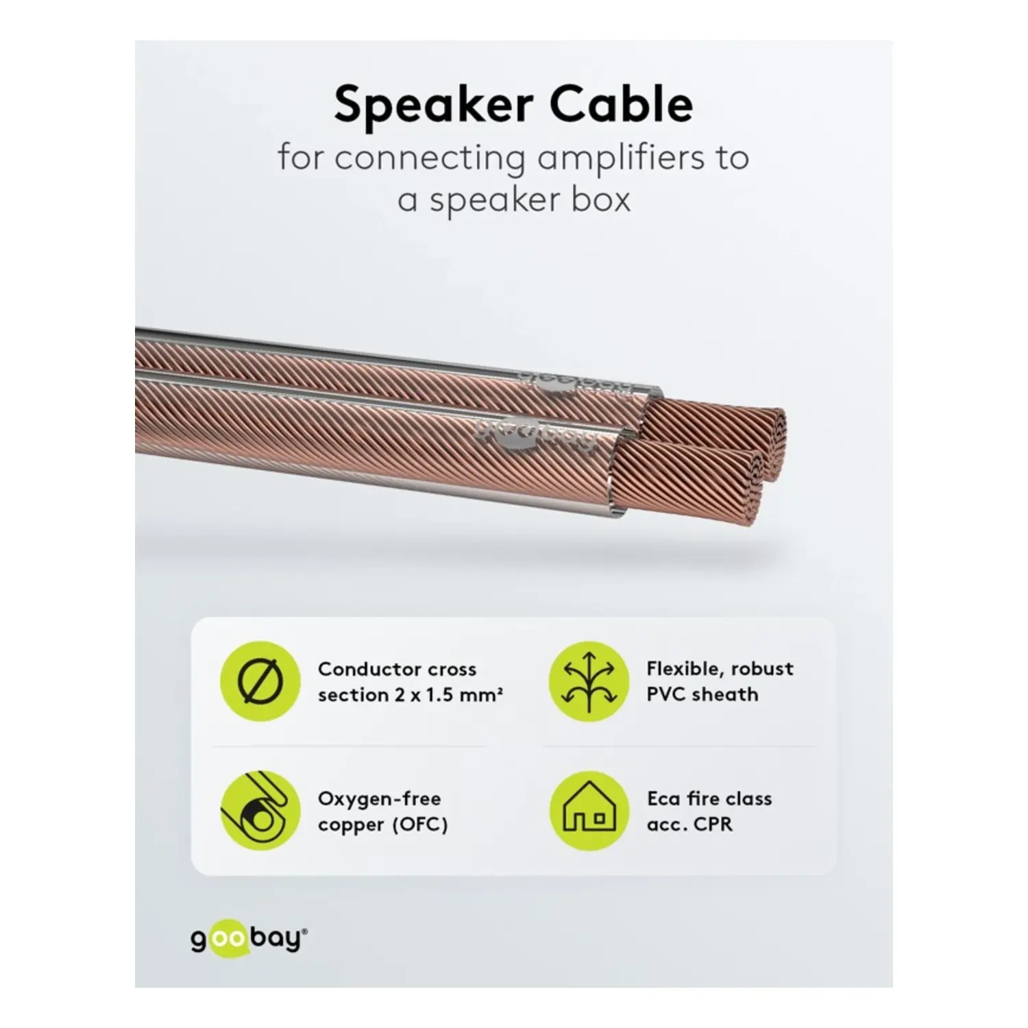 immagine Cavo Altoparlante 2x1.5mm² Rame OFC Trasparente 100mt Hi-Fi Audio
