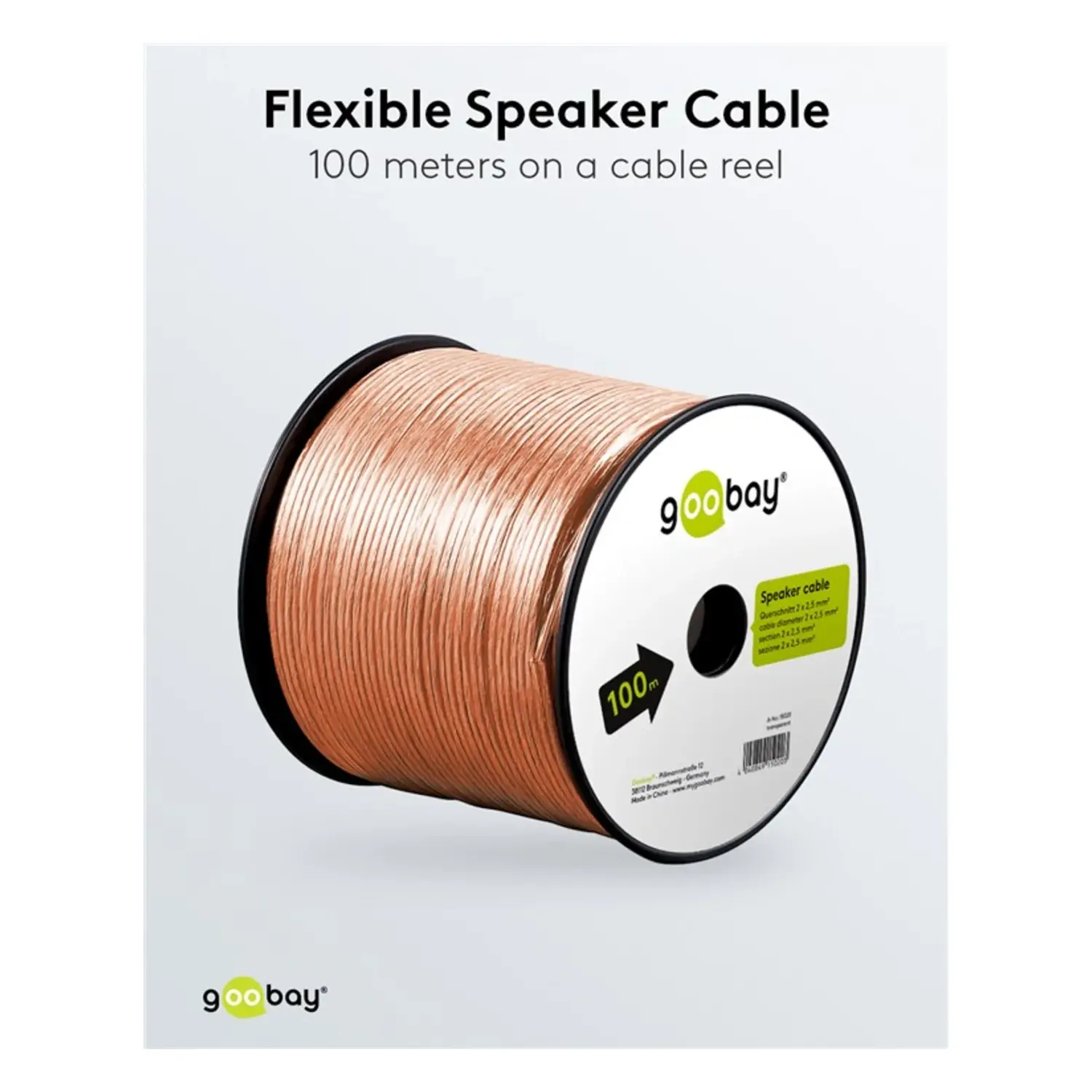 immagine Cavo Altoparlante 2x2.50mm CCA 100mt Trasparente Hi-Fi Audio 8mm