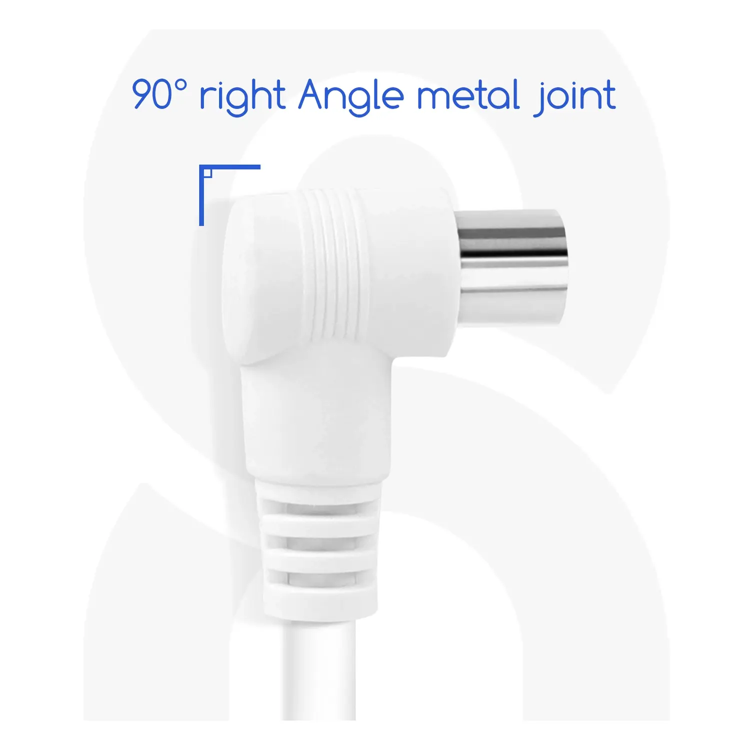 immagine Cavo antenna tv televisore maschio femmina piatto salvaspazio bianco 1,5 mt