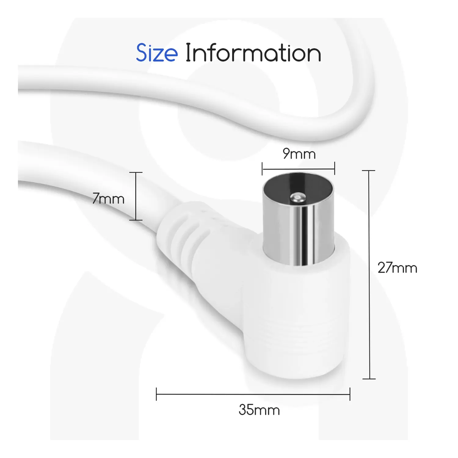 immagine Cavo antenna tv televisore maschio femmina piatto salvaspazio bianco 3 mt