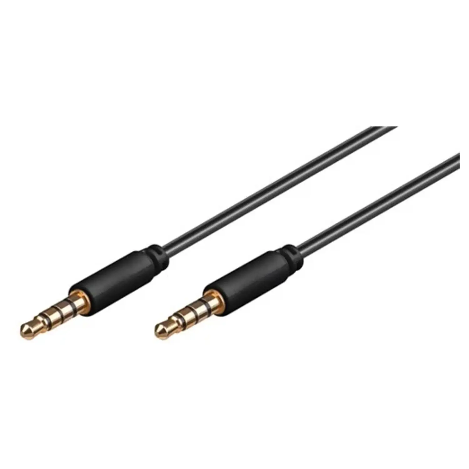 immagine del prodotto cavo collegamento aux audio jack 3.5 mm stereo 4 poli nero 3 mt