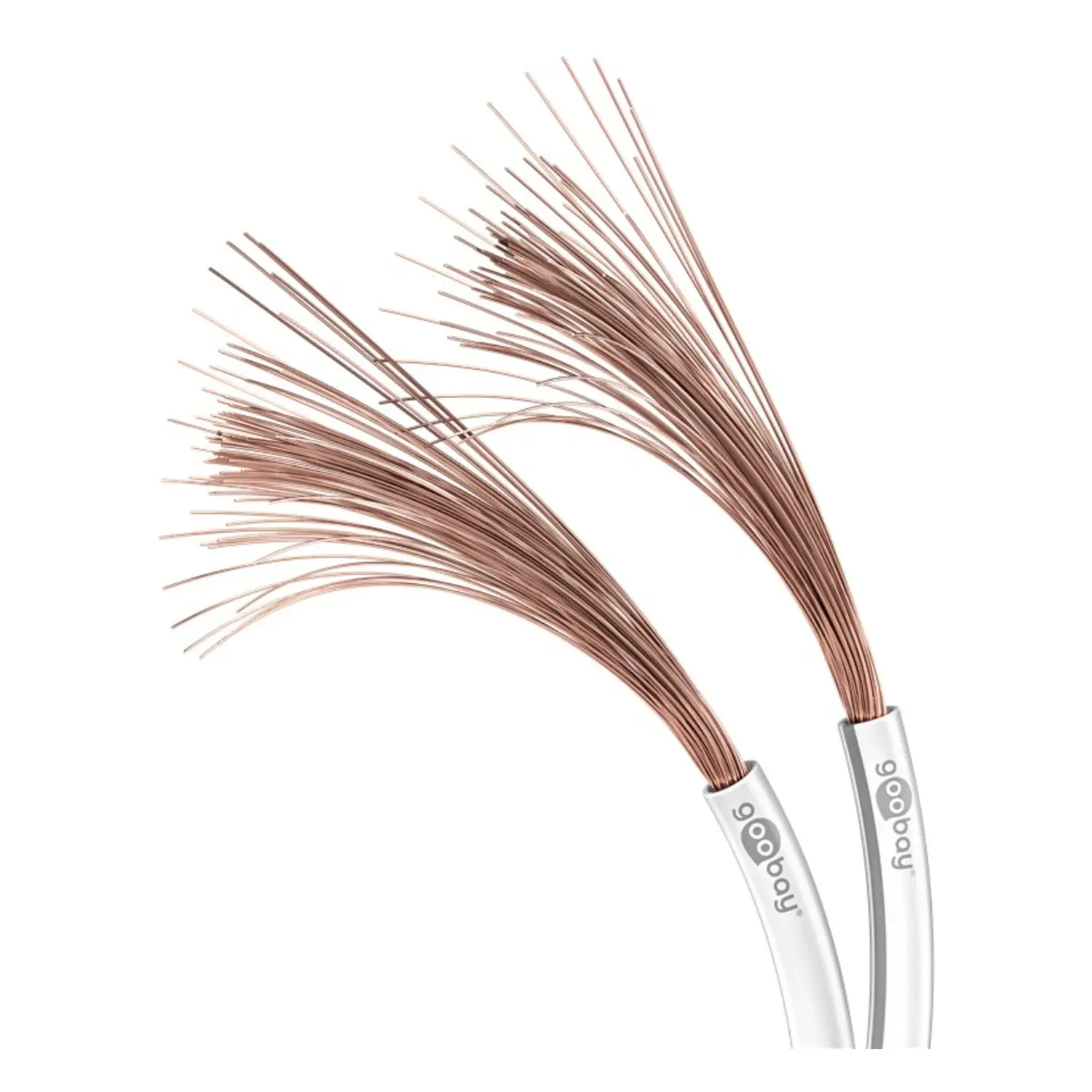 immagine Cavo Audio Piattina Altoparlanti 2x1.50 CCA Bianco-Nero 100 Mt Goobay