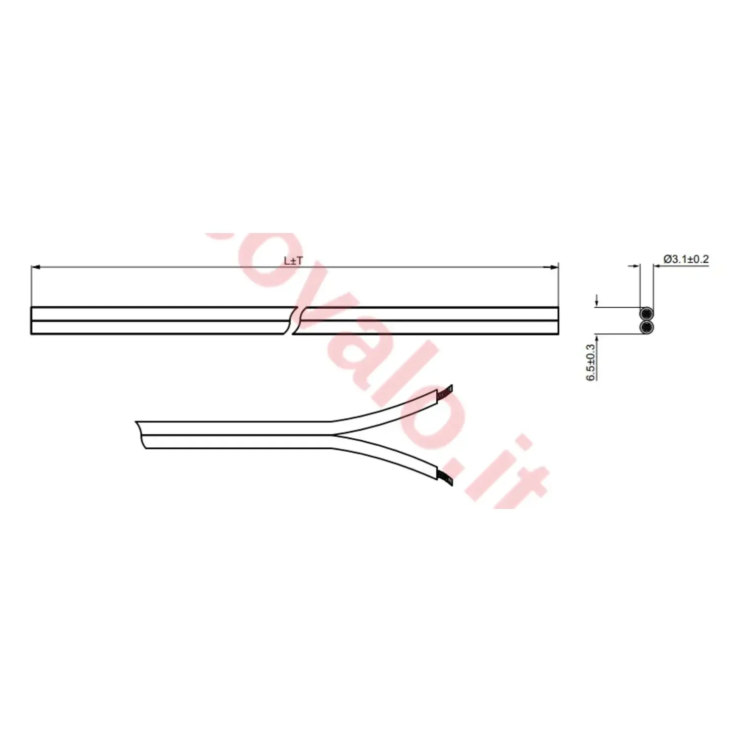 immagine cavo altoparlantie audio piattina 2x1,50 cca trasparente 100 mt