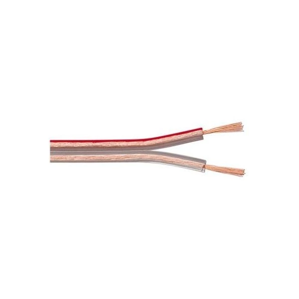 immagine del prodotto cavo audio piattina trasparente altoparlanti 2x0,75 rame 25 mt wnt 15123