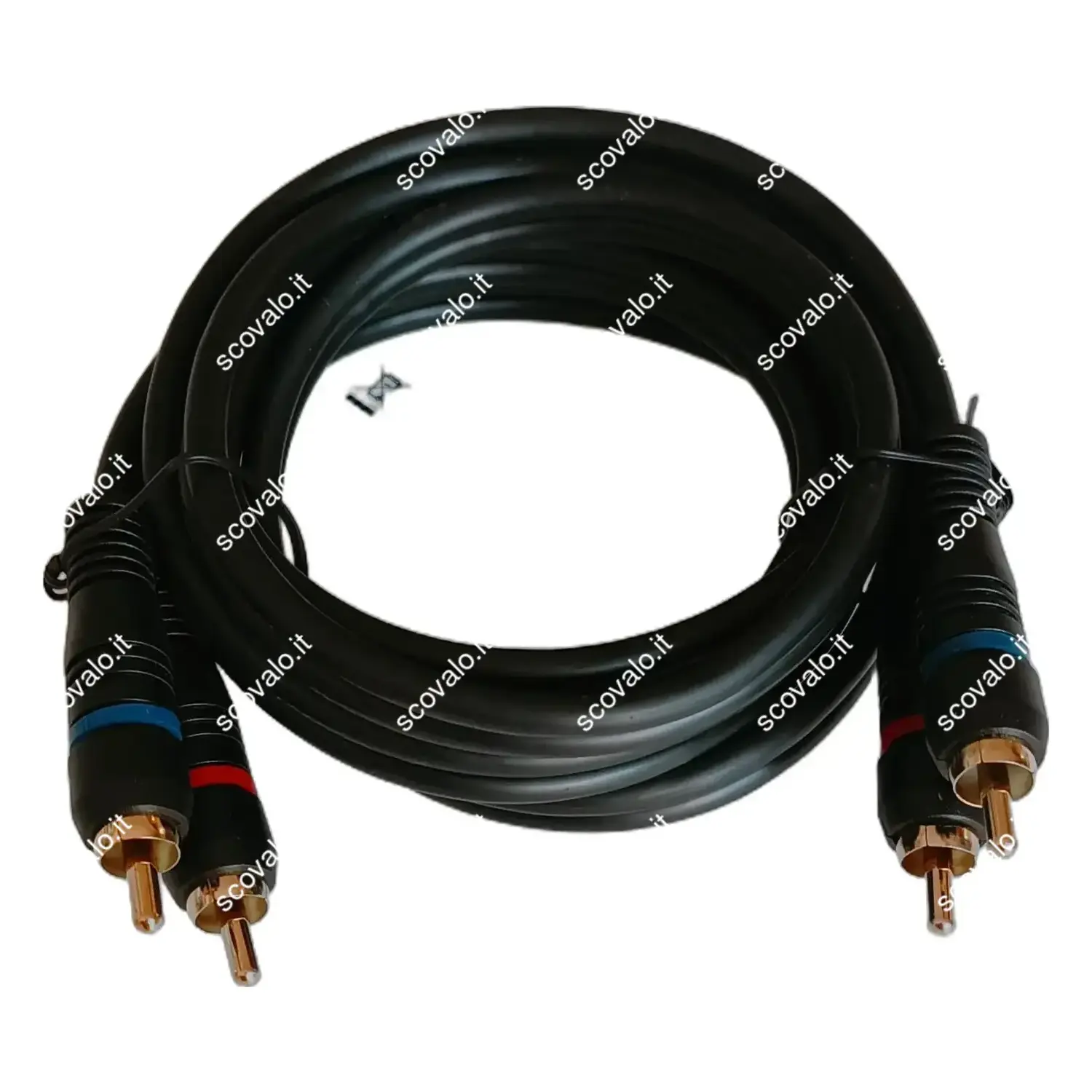 immagine cavo audio rca professionale placcato in oro schermato connettore rca nero 1,5 mt