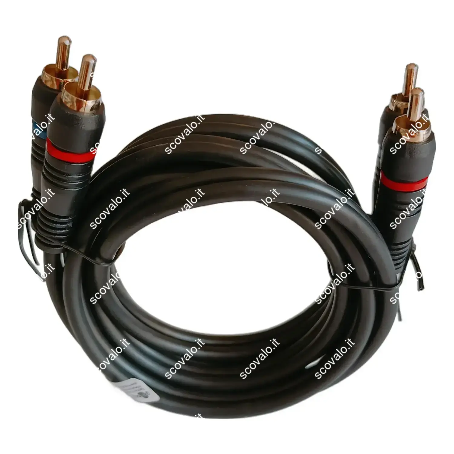 immagine cavo audio rca professionale placcato in oro schermato connettore rca nero 1,5 mt