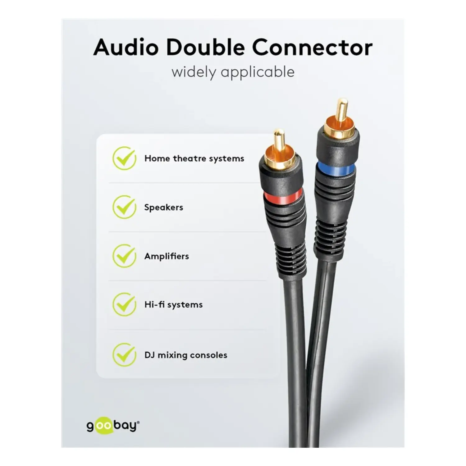 immagine Cavo Audio RCA Professionale 2xRCA Placcato Oro Schermato 20cm